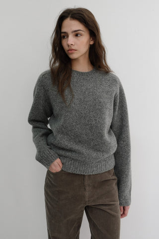 UNISEX SHAGGY DOG SWEATER MELANGE GREY