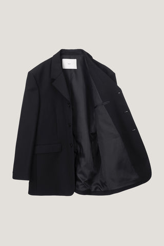 UNISEX 3 BUTTON WOOL BLAZER BLACK