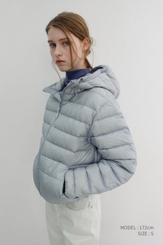 UNISEX LIGHT GOOSE DOWN JACKET GREYISH BLUE