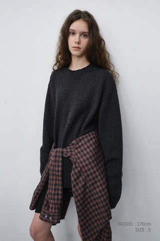 UNISEX CHUNKY ROLL NECK SWEATER CHARCOAL GREY