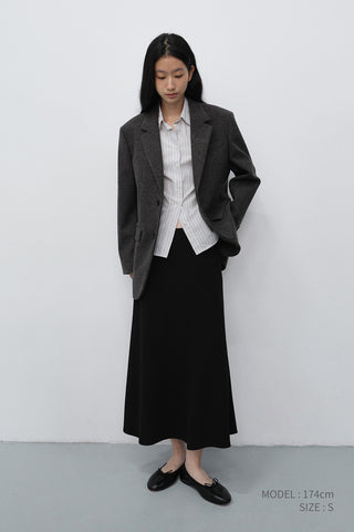 FLUID LONG SKIRT BLACK