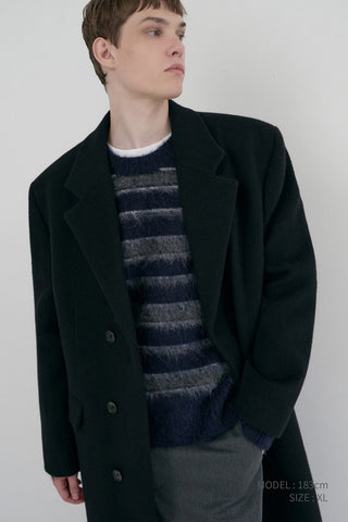 UNISEX BOXY TAILORED COAT BLACK