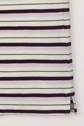 UNISEX STRIPED POLO SHIRT BROWN
