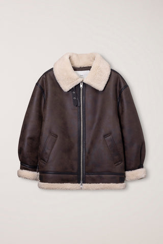 UNISEX B-3 SHEARLING JACKET DARK BROWN