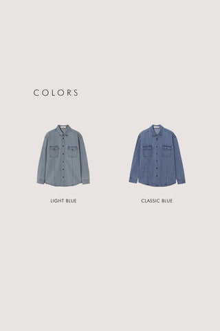 UNISEX CLASSIC DENIM SHIRT LIGHT BLUE