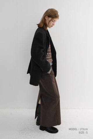 UNISEX ALPACA BLAZER COAT BLACK