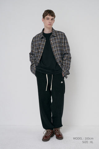UNISEX BOUCLE JOGGER PANTS BLACK