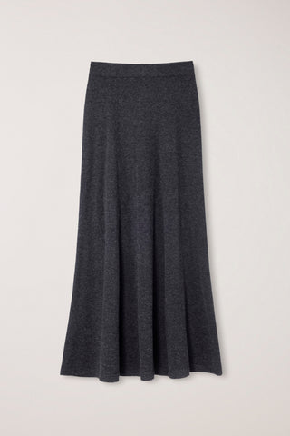 KNITTED MAXI SKIRT CHARCOAL GREY