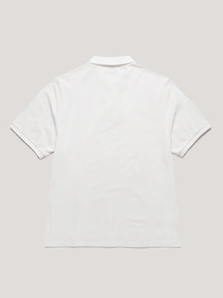 UNISEX LEATHER LOGO POLO SHIRT OFF WHITE