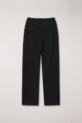 DOUBLE PLEATED SLACKS BLACK