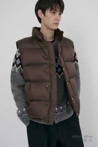 UNISEX GOOSE DOWN VEST BROWN