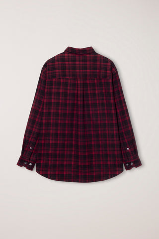UNISEX CHECKED FLANNEL BD SHIRT RED