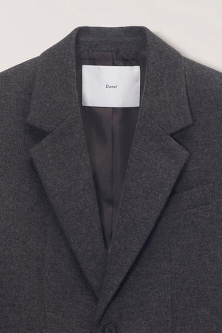 UNISEX CLASSIC 2 BUTTON WOOL BLAZER CHARCOAL BROWN