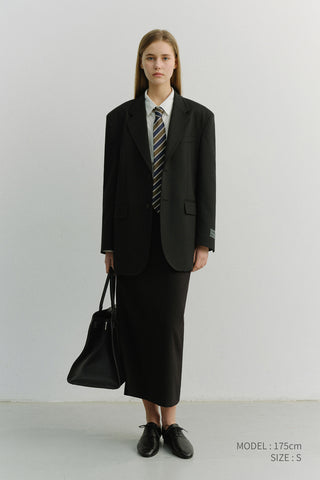H-LINE MAXI SKIRT BLACK