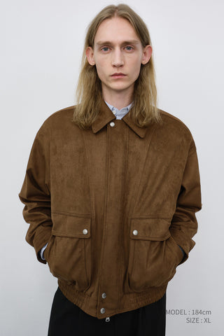 UNISEX ALTER-SUEDE ZIP-UP BLOUSON CAMEL SUEDE