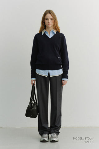 STRAIGHT SLACKS CHARCOAL GREY