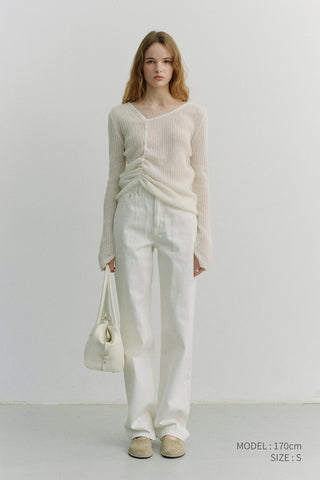 ESSENTIAL STRAIGHT FULL LENGTH JEANS OFF WHITE
