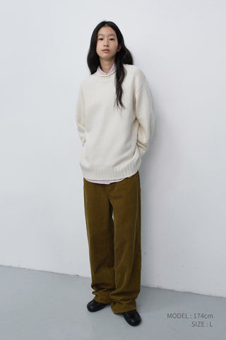 UNISEX CHUNKY ROLL NECK SWEATER IVORY