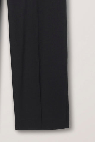 PLEATED SEMI-WIDE SLACKS BLACK