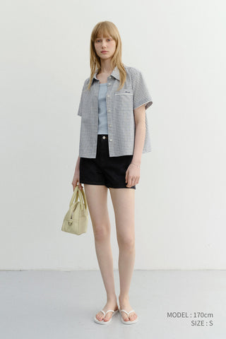 LACED CHECKED SHIRT BLUE CHECK
