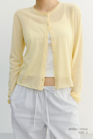 SUMMER ESSENTIAL CREWNECK CARDIGAN BUTTER