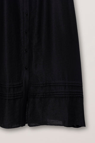 SLEEVELESS SHIRRING DRESS BLACK