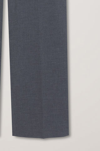 DOUBLE PLEATED SLACKS MELANGE GREY