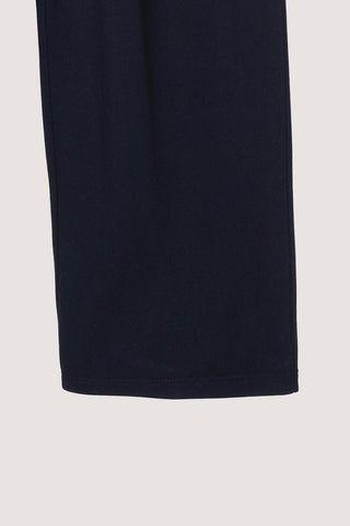 UNISEX LEATHER LOGO WIDE SWEAT PANTS FRENCH NAVY