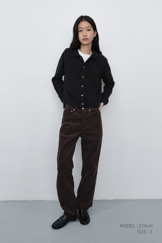 ESSENTIAL STRAIGHT CORDUROY JEANS DEEP BROWN