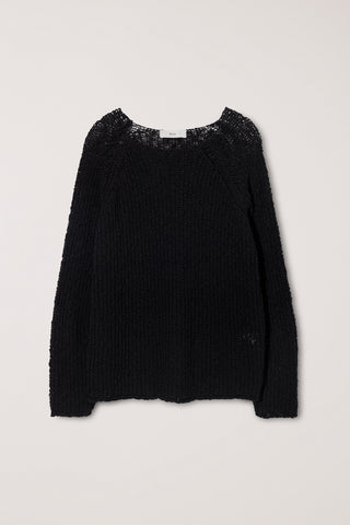 CROCHET CREWNECK KNIT BLACK