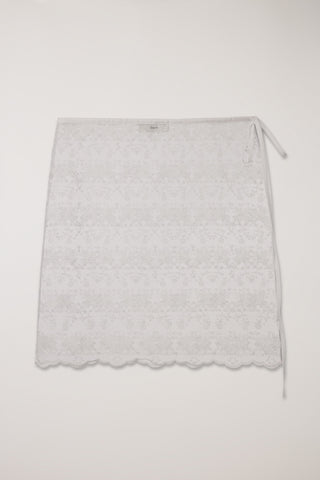 NEEDLEWORK LAYERING SKIRT WHITE