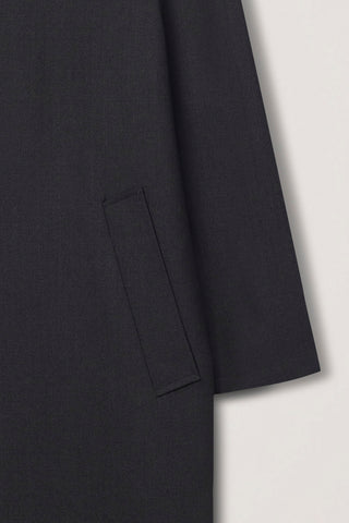 UNISEX H-LINE WOOL MAC COAT CHARCOAL GREY