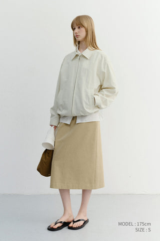 H-LINE COTTON LONG SKIRT BEIGE