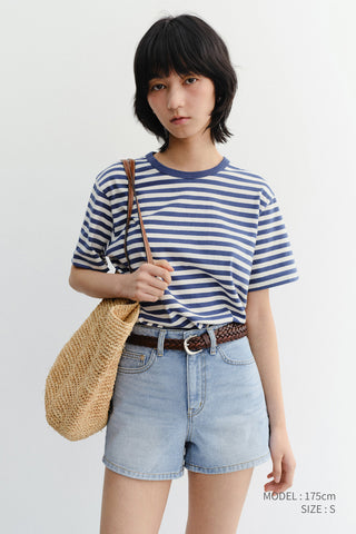 UNISEX STRIPED T-SHIRT BLUE IVORY