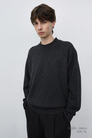UNISEX CHUNKY ROLL NECK SWEATER CHARCOAL GREY