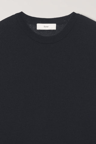 UNISEX BUTTONED CREWNECK SWEATER BLACK