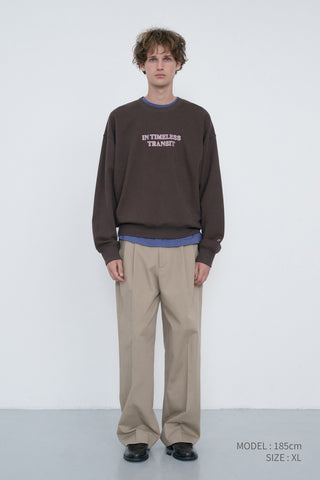 UNISEX SLOGAN SWEATSHIRT BROWN