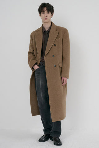 UNISEX TAILORED DOUBLE-BREASTED COAT CAMEL