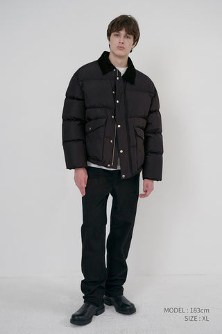 UNISEX COLLARED GOOSE DOWN JACKET BLACK
