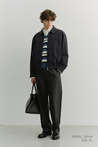 UNISEX COLLARED BLOUSON JACKET NAVY