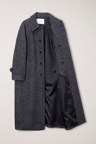 UNISEX RELAXED BALMACAAN COAT CHARCOAL GREY