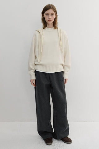 UNISEX JERSEY WIDE PANTS CHARCOAL GREY