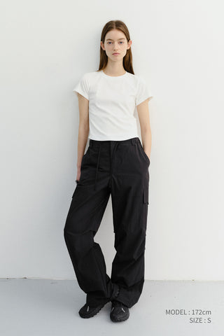 CURVED HEM SLIM TOP WHITE