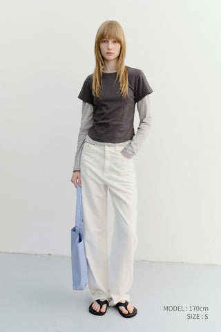 SUMMER STRAIGHT JEANS ECRU