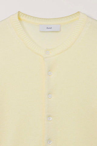 UNISEX CREWNECK KNIT CARDIGAN LEMON BUTTER