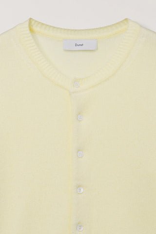 UNISEX CREWNECK KNIT CARDIGAN LEMON BUTTER