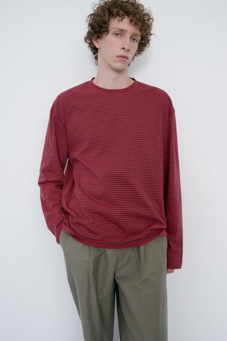 UNISEX MUTED STRIPED T-SHIRT RED
