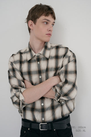 UNISEX WINTER FLANNEL CHECKED SHIRT BEIGE