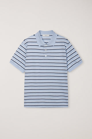 UNISEX STRIPED POLO SHIRT SOFT BLUE