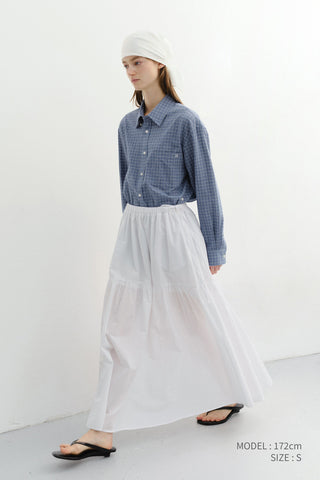 UNISEX SEERSUCKER BD SHIRT BLUE CHECK